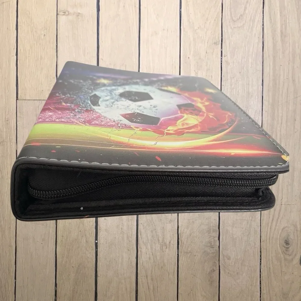 Soccer Card Ring Binder Holds 400 Trading Cards over 50 Sleeves Sports Collector